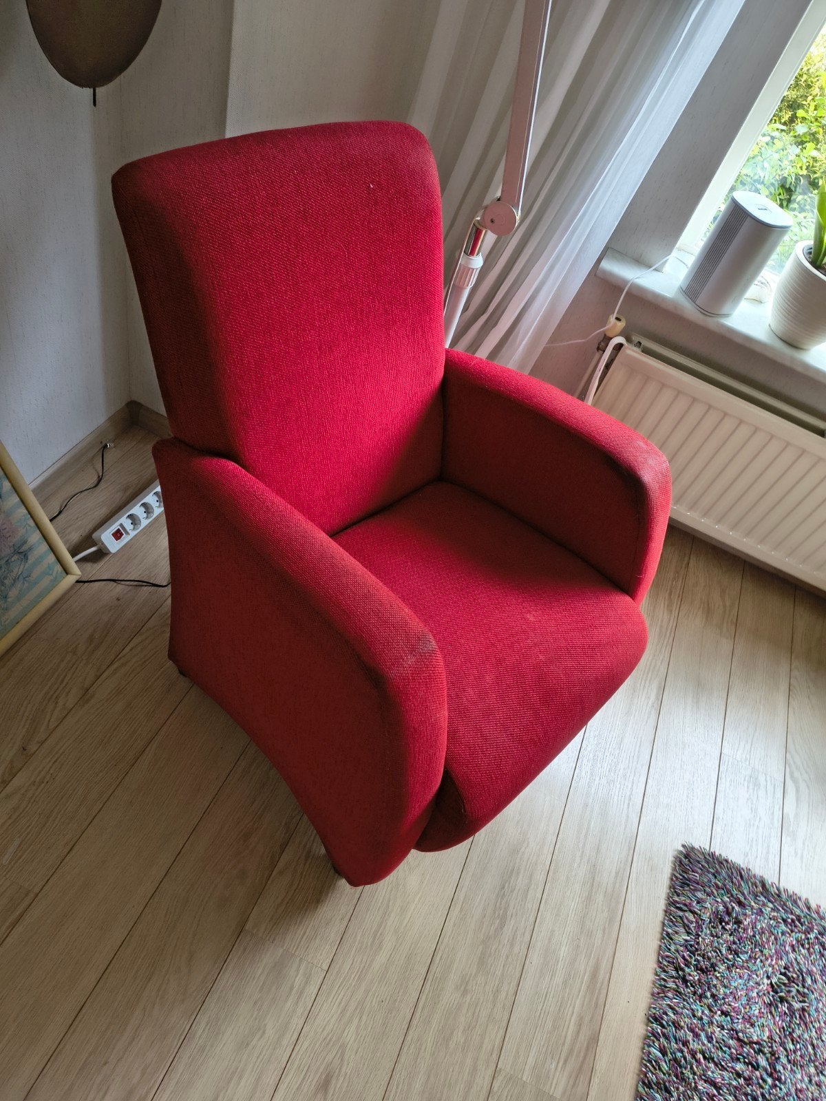 2 rode fauteuils, Ophalen, Gebruikt, 75 tot 100 cm, Stof