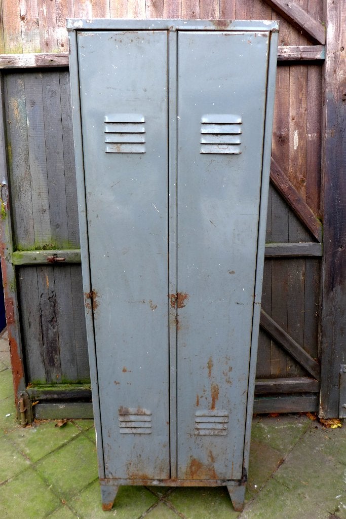Mooie industriele metalen vintage locker, Ophalen, Industrieel ruig vintage, Gebruikt, Onbekend