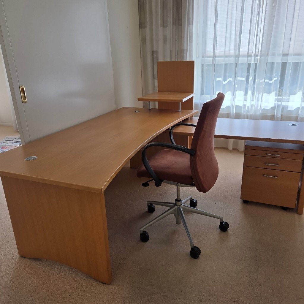 bureau luxe, Gebruikt, Hout, Hoekbureau, Ophalen of Verzenden