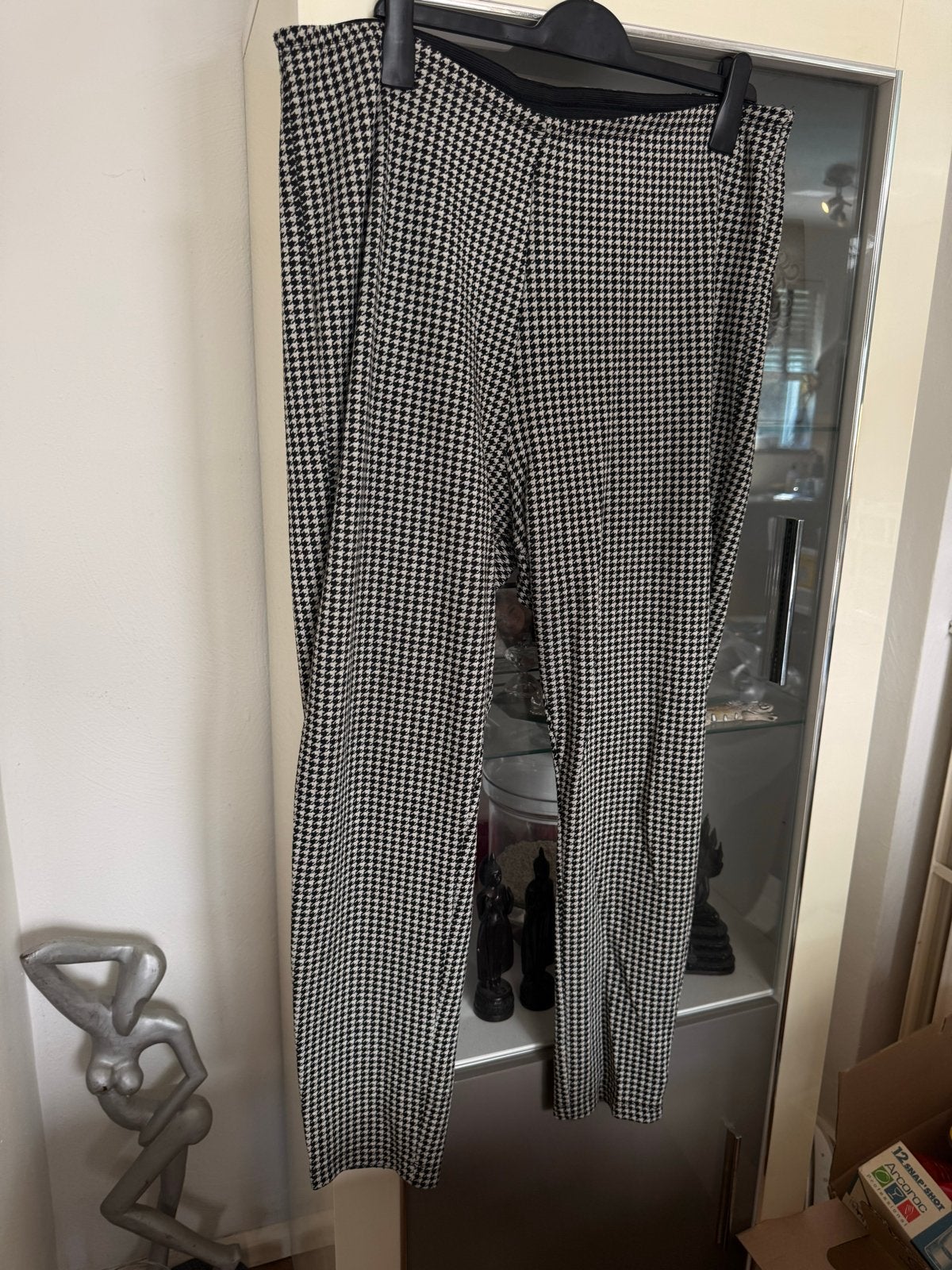 MS Mode Pied-de-poule broek maat 50, Ophalen of Verzenden, Zo goed als nieuw, Zwart, Broek of Spijkerbroek