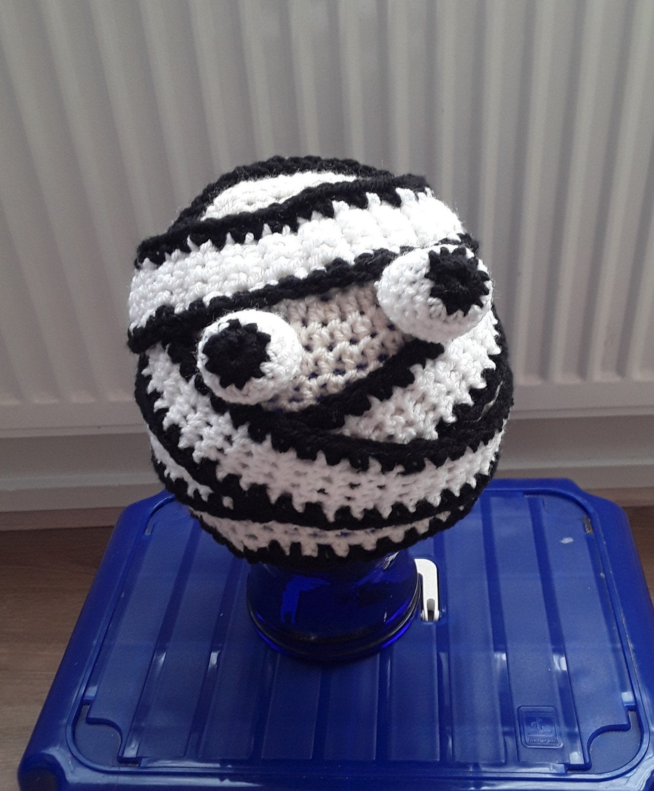 Unieke handgemaakte mummie muts - 54 cm omtrek, Ophalen of Verzenden, Zo goed als nieuw, Muts