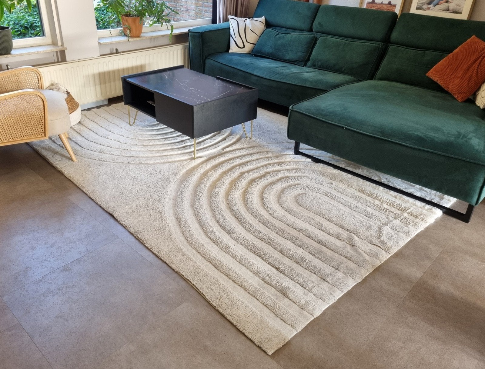 Crèmekleurig vloerkleed, Ophalen, 150 tot 200 cm, 200 cm of meer, Crème