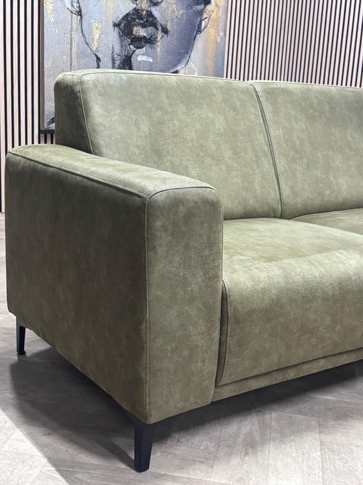 ZGAN Pronto Ardante Hoekbank Microleer - Groen - 265 x 232, Pronto hoekbank groen microleer hufterproof modern industrieel, 250 tot 300 cm