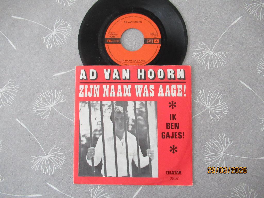 Ad van Hoorn    Zijn naam was Aage, 7 inch, Single, Ophalen of Verzenden, Zo goed als nieuw