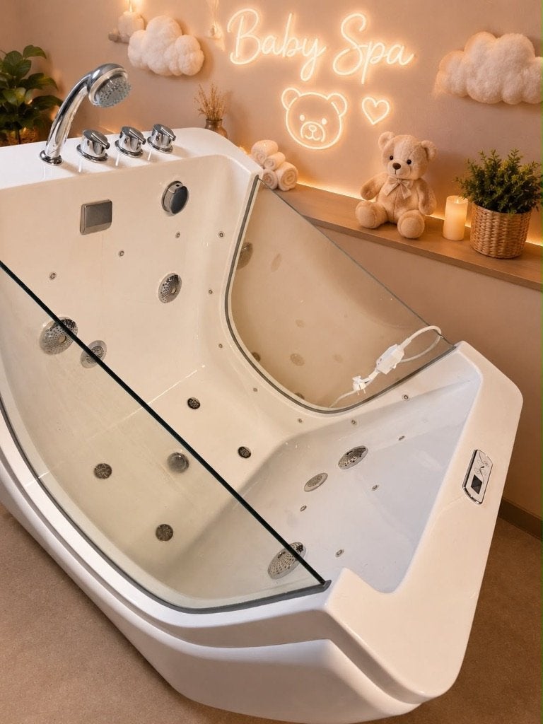 Professionele Baby Floating Badkuip! Baby Spa bad!, Ophalen, Zo goed als nieuw, Chroom, Bad