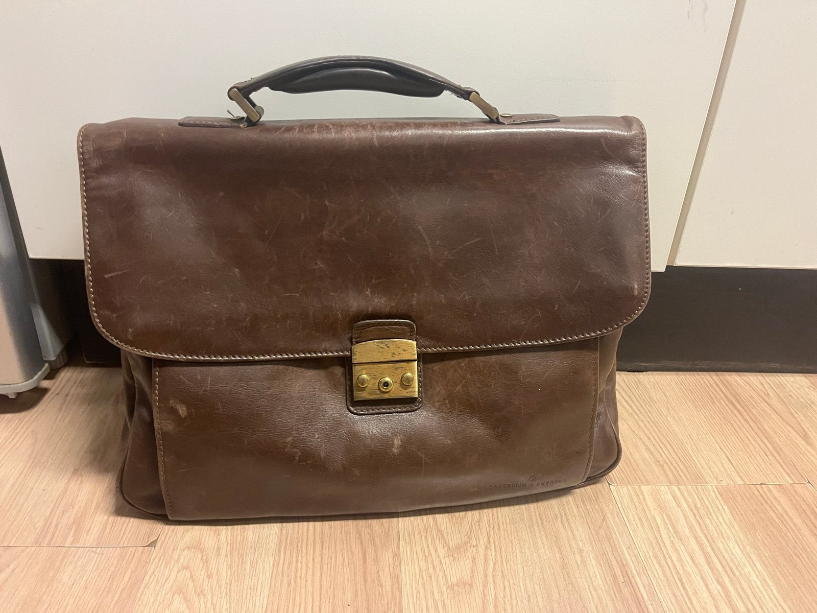 Castelijn & Beerens A4 Businestas - Bruin Leren Aktetas, 40 tot 60 cm, Gebruikt, 20 tot 30 cm, Bruin