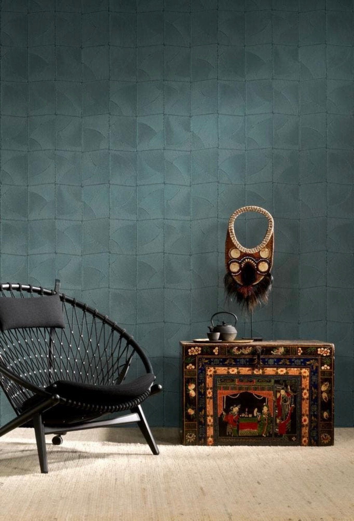 Arte Atlas behang Petrol 64530, Huis en Inrichting, Ophalen of Verzenden, 25 tot 50 m², Blauw, Arte