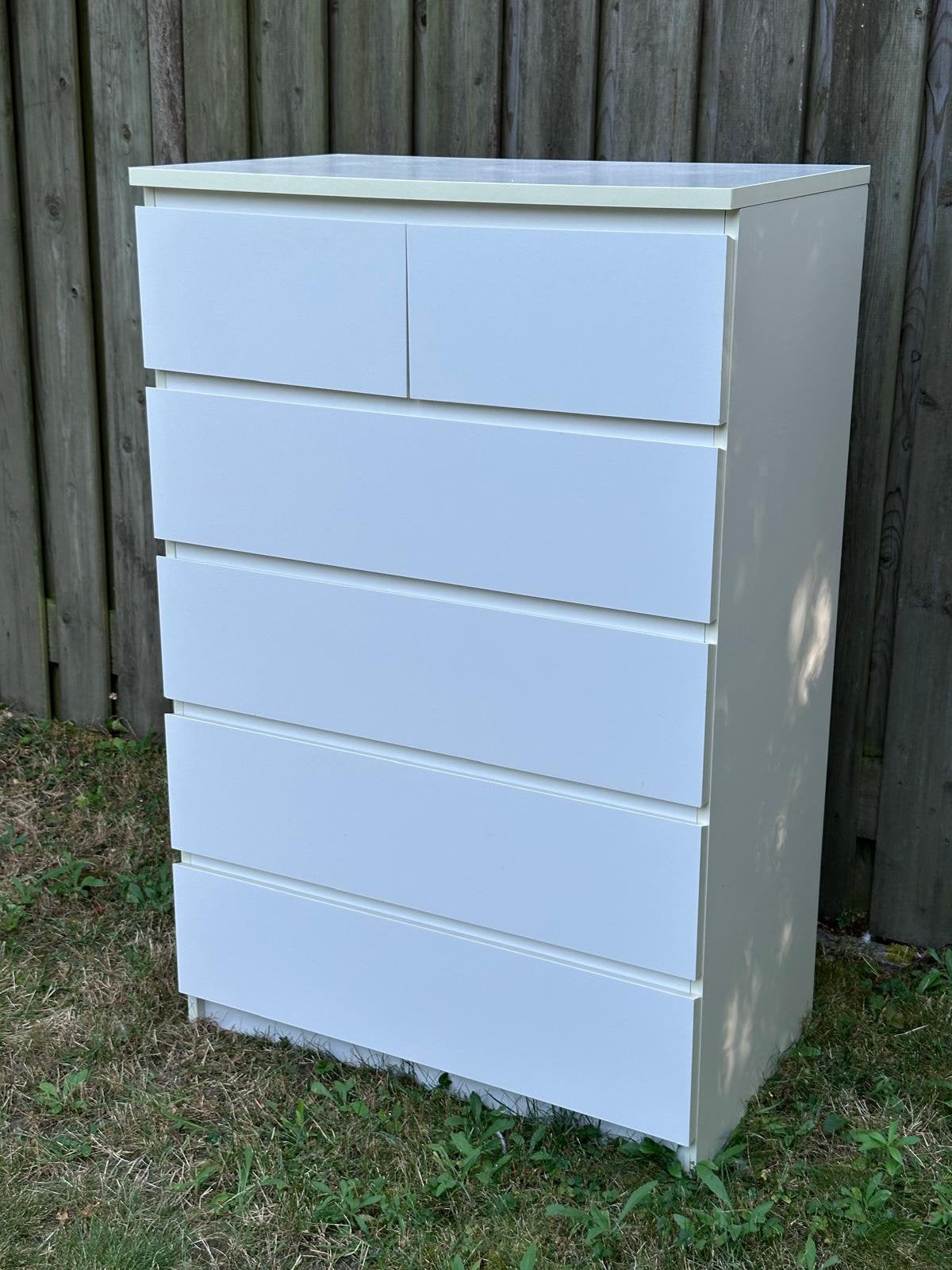 Malm ladekast - 6 lades - wit - 123x80,5x48, Ophalen, Overige materialen, Gebruikt, 5 laden of meer
