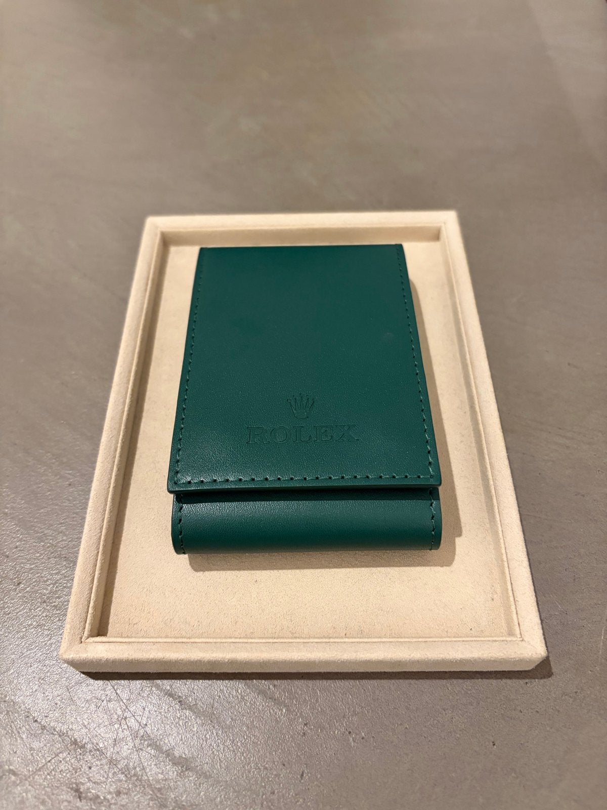 Rolex Reisetui Groen Leer CPO/AD Gift - Leer, Ophalen of Verzenden