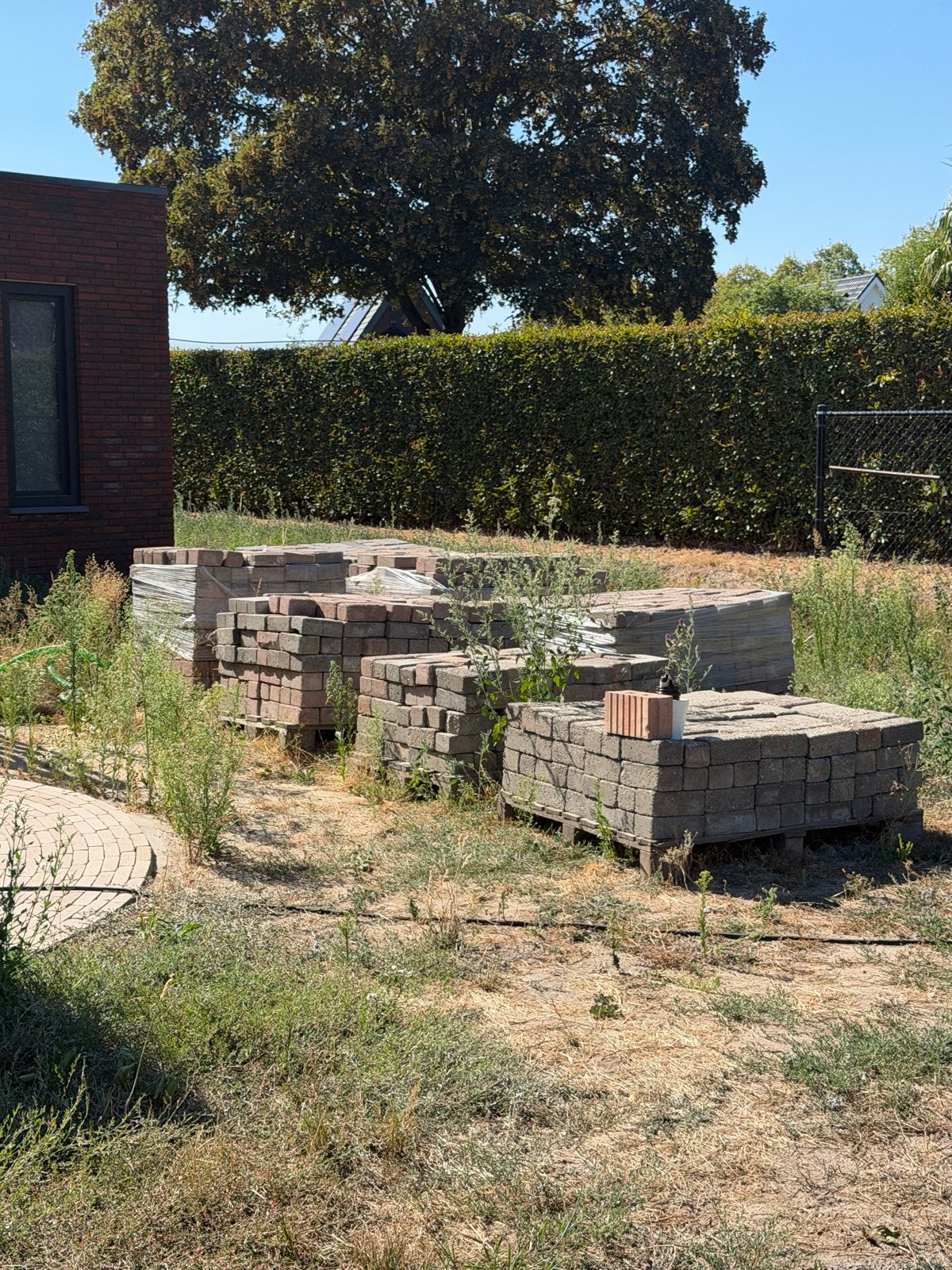 Gratis af te halen gebruikte betonnen klinkers 40/45m2, Tuin en Terras, Gebruikt, Klinkers, Ophalen of Verzenden, 10 m² of meer