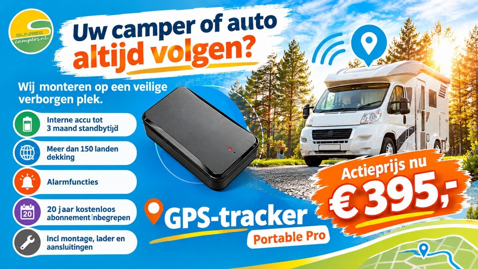 GPS Tracker voertuig volgsysteem anti diefstal camper, Caravans en Kamperen, Ophalen, Autoselectwierden@hotmail.com, Nieuw, 7641AA