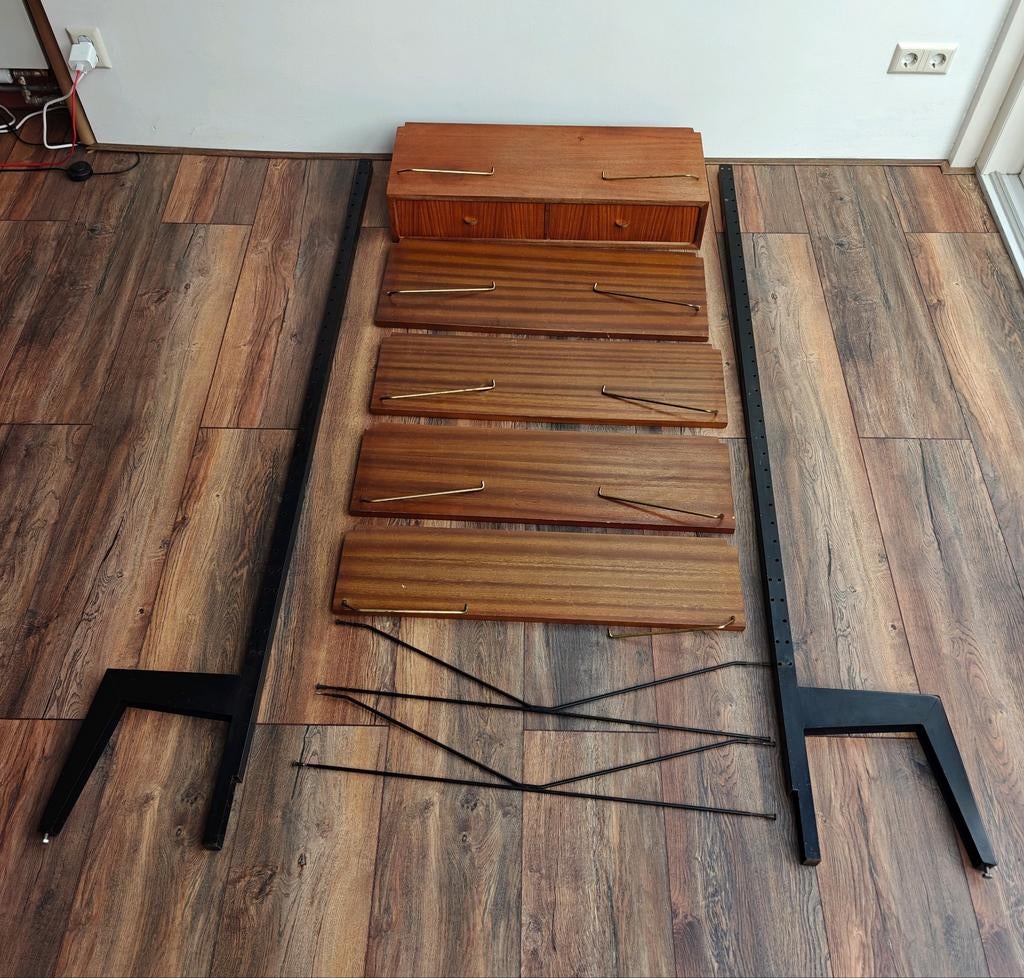 Vintage staand poul cadovius wandrek, Huis en Inrichting, Kasten | Wandmeubels, Ophalen, 25 tot 50 cm, Minder dan 150 cm, 150 tot 200 cm