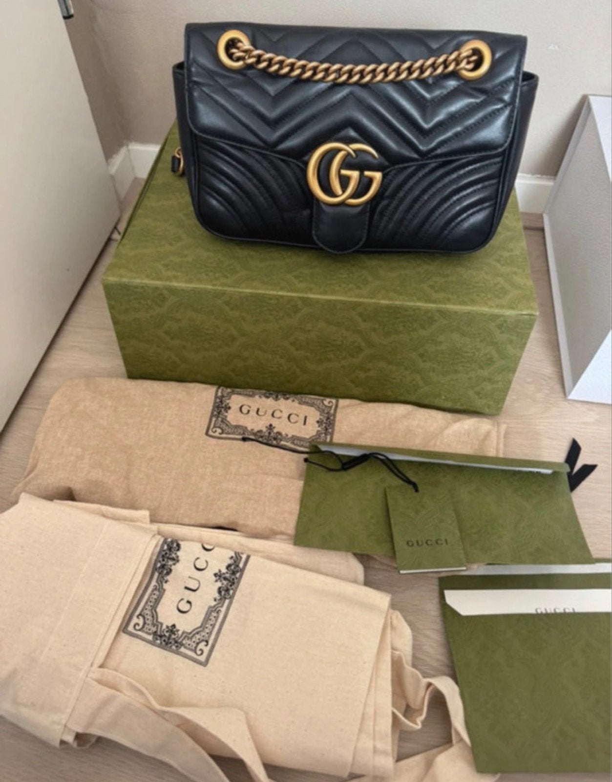 Authentieke Gucci Marmont small tas, Ophalen of Verzenden, Gebruikt, Zwart, Schoudertasje