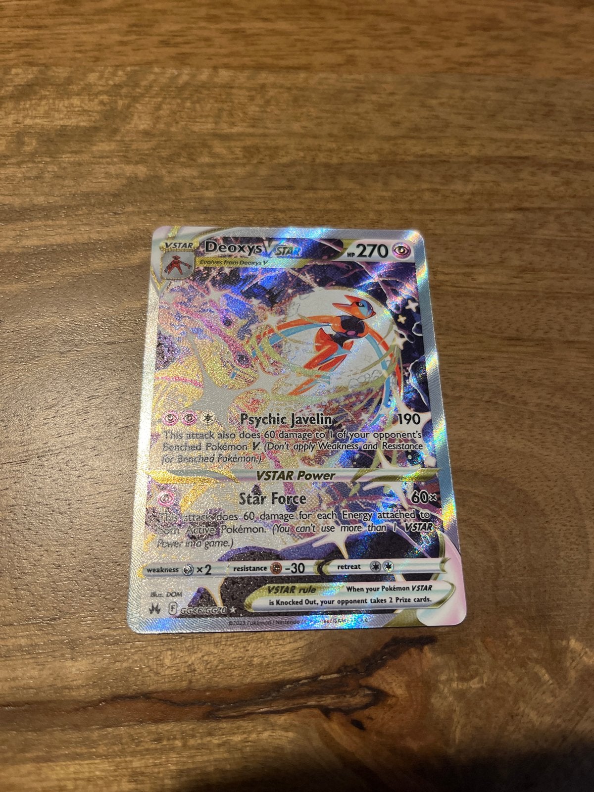 Deoxys VSTAR Pokémon kaart - Astral Radiance, Ophalen of Verzenden, Zo goed als nieuw, Losse kaart, Foil