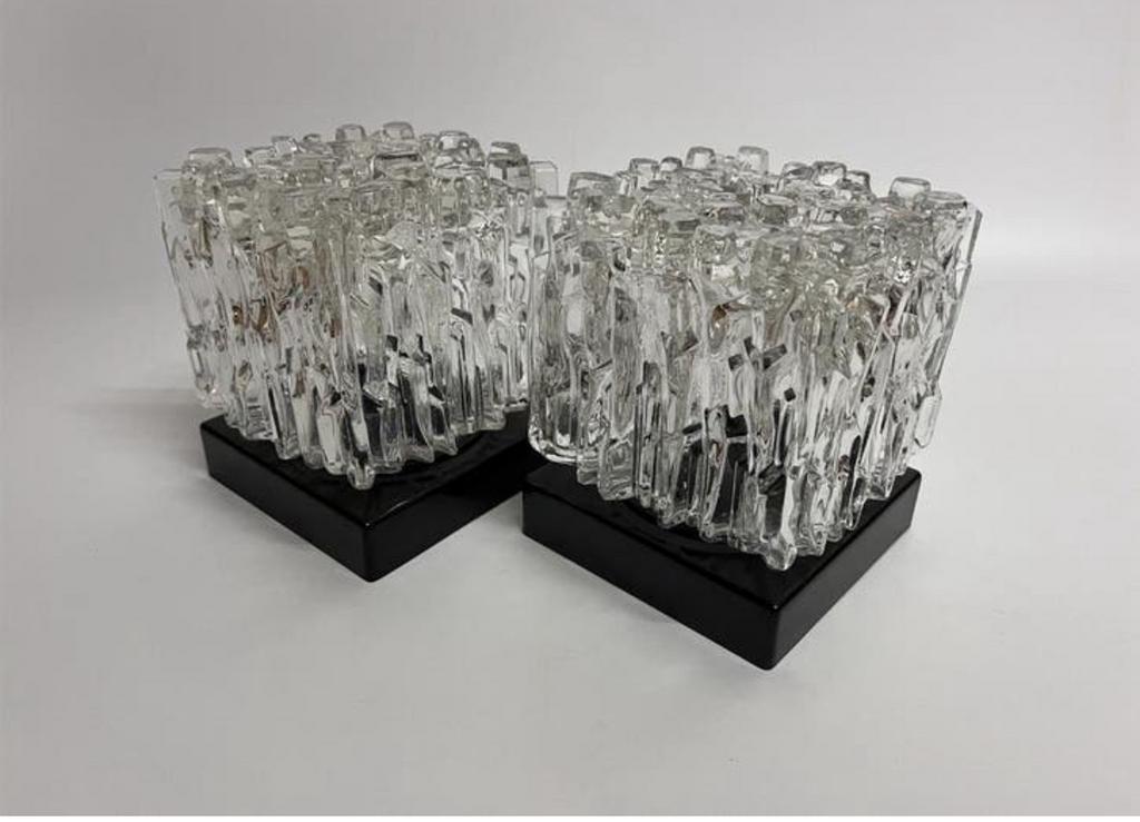 Mid century Helena Tynell Ice cube plafondlamp kubus helder, Ophalen of Verzenden, Zo goed als nieuw, Glas, Mid Century