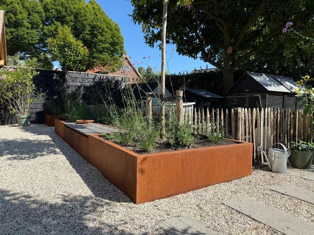 Cortenstalen plantenbakken en borderranden op maat!, Tuin en Terras, Bloembakken en Plantenbakken, Nieuw, Metaal, Balkon, Tuin