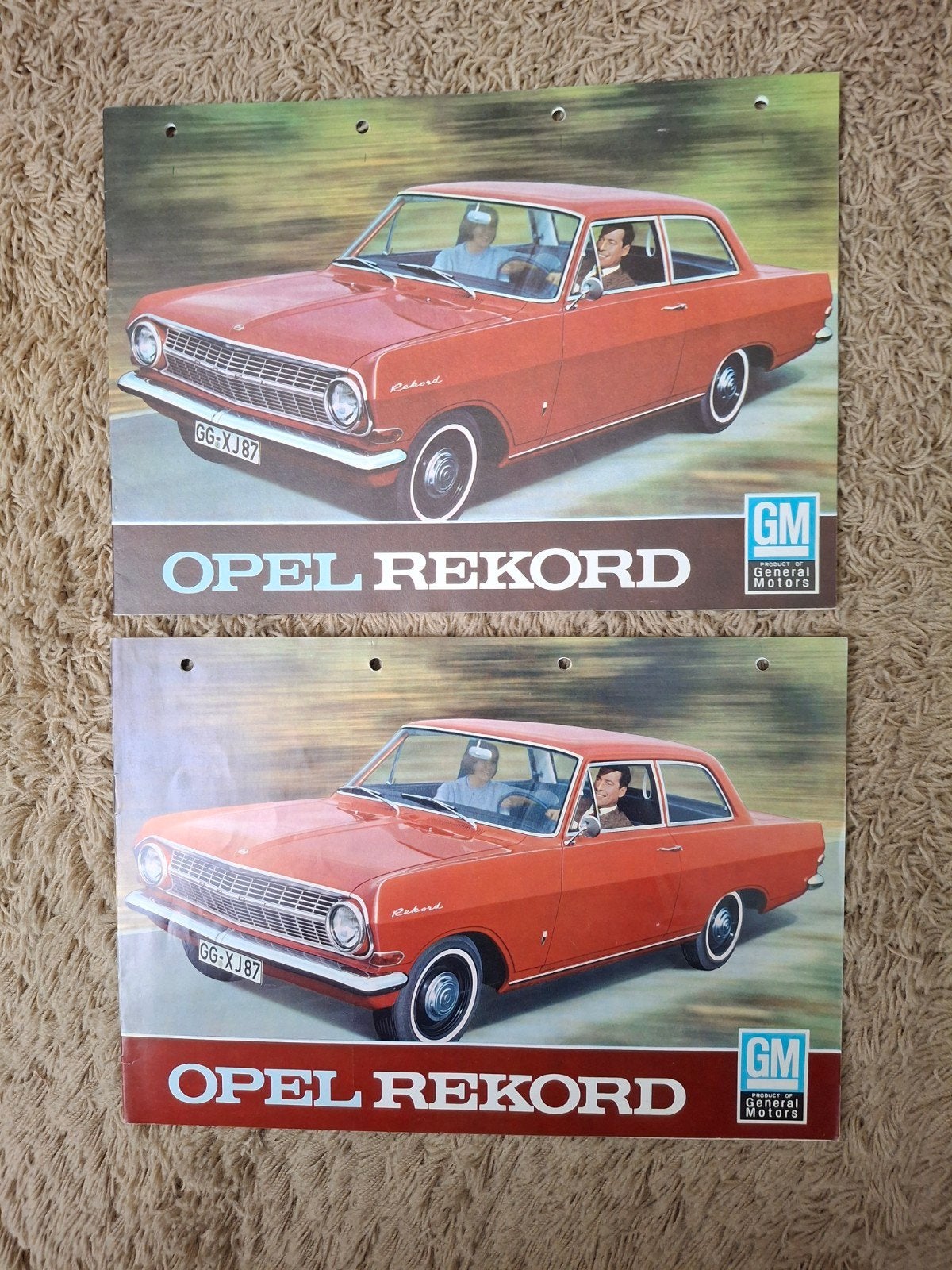2x autofolder Opel Rekord A, Verzenden, Zo goed als nieuw, Opel
