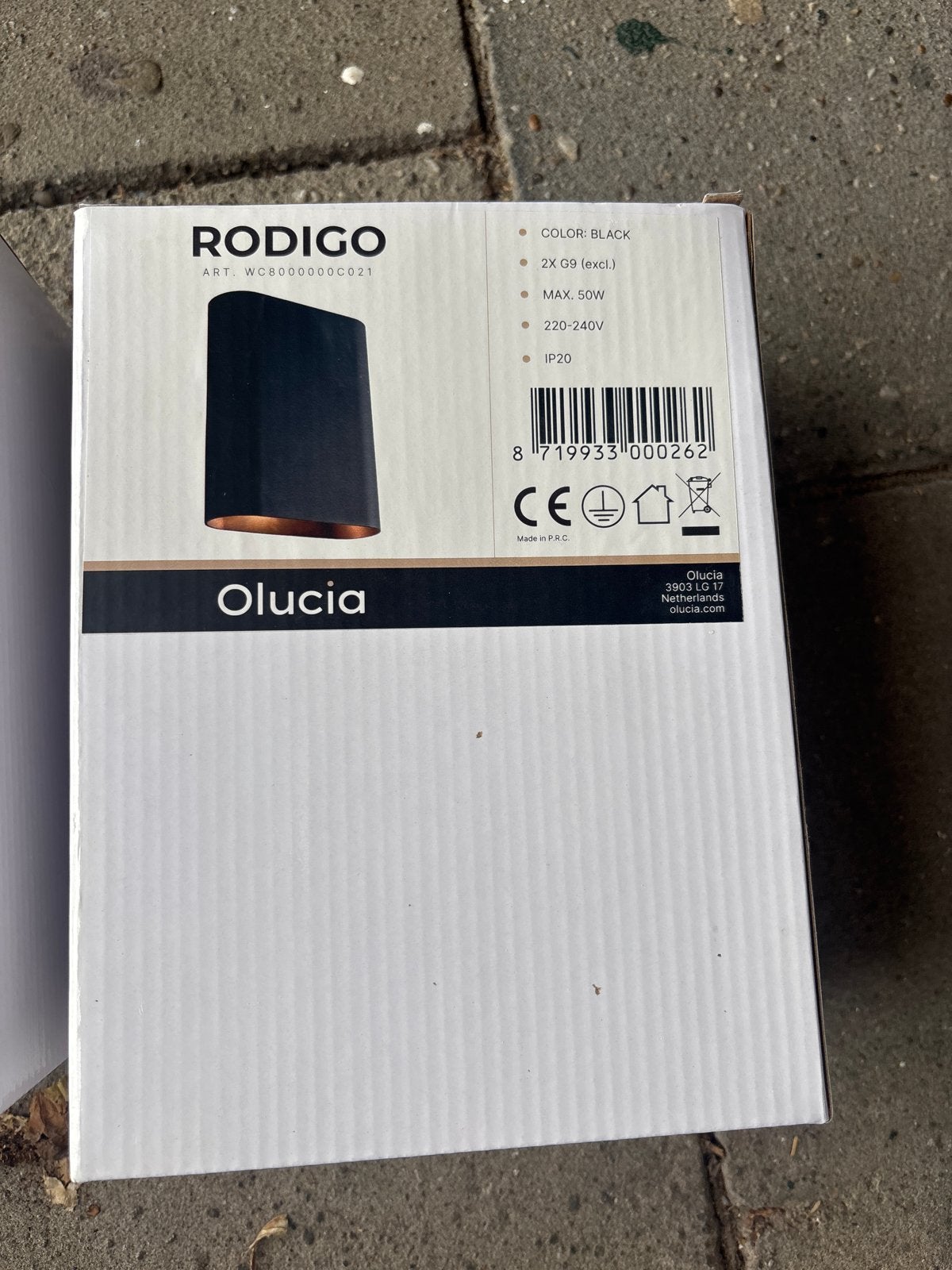 Rodigo Olucia Wandlamp Zwart - Nieuw in doos, Ophalen of Verzenden, Nieuw, Zwart, Modern