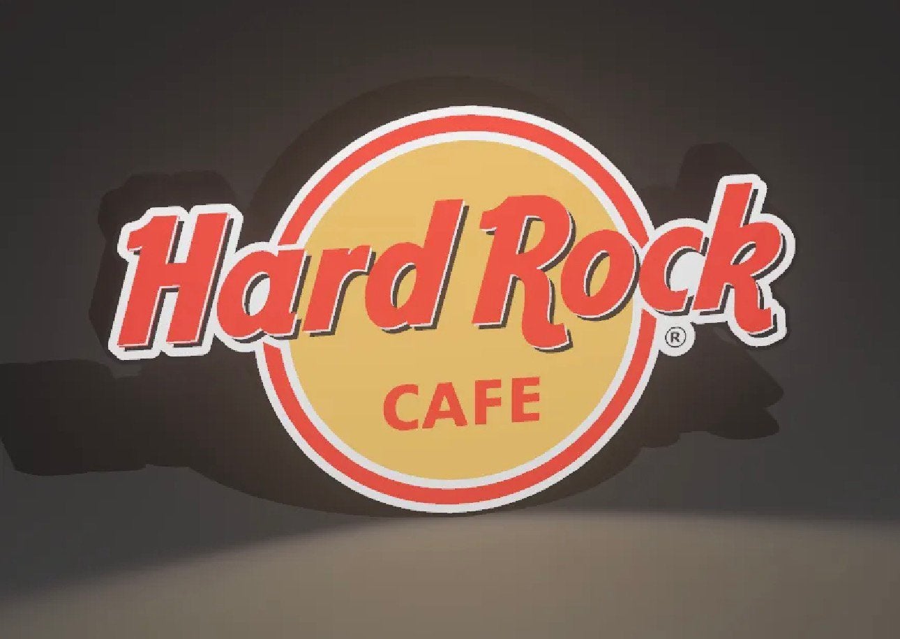 Hard Rock Cafe Led Reclame 25 x 15 cm, Verzamelen, Merken en Reclamevoorwerpen, Verzenden, Nieuw, Reclamebord