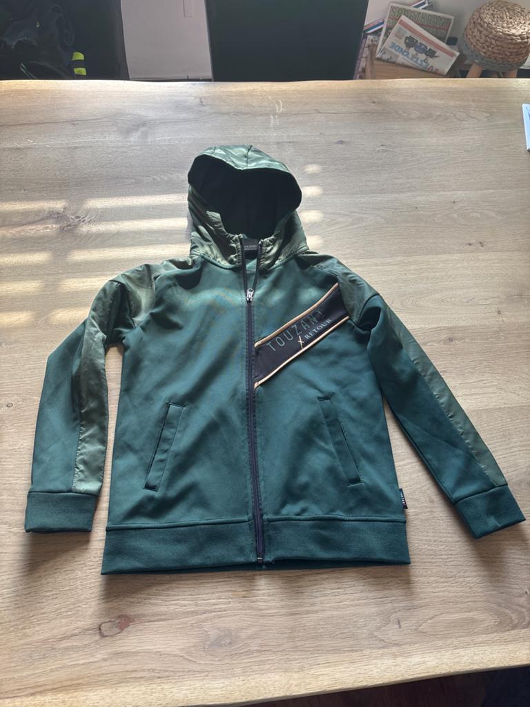 Touzani x Retour hoodie/jas maat 152, Ophalen of Verzenden, Zo goed als nieuw, Jongen, Trui of Vest