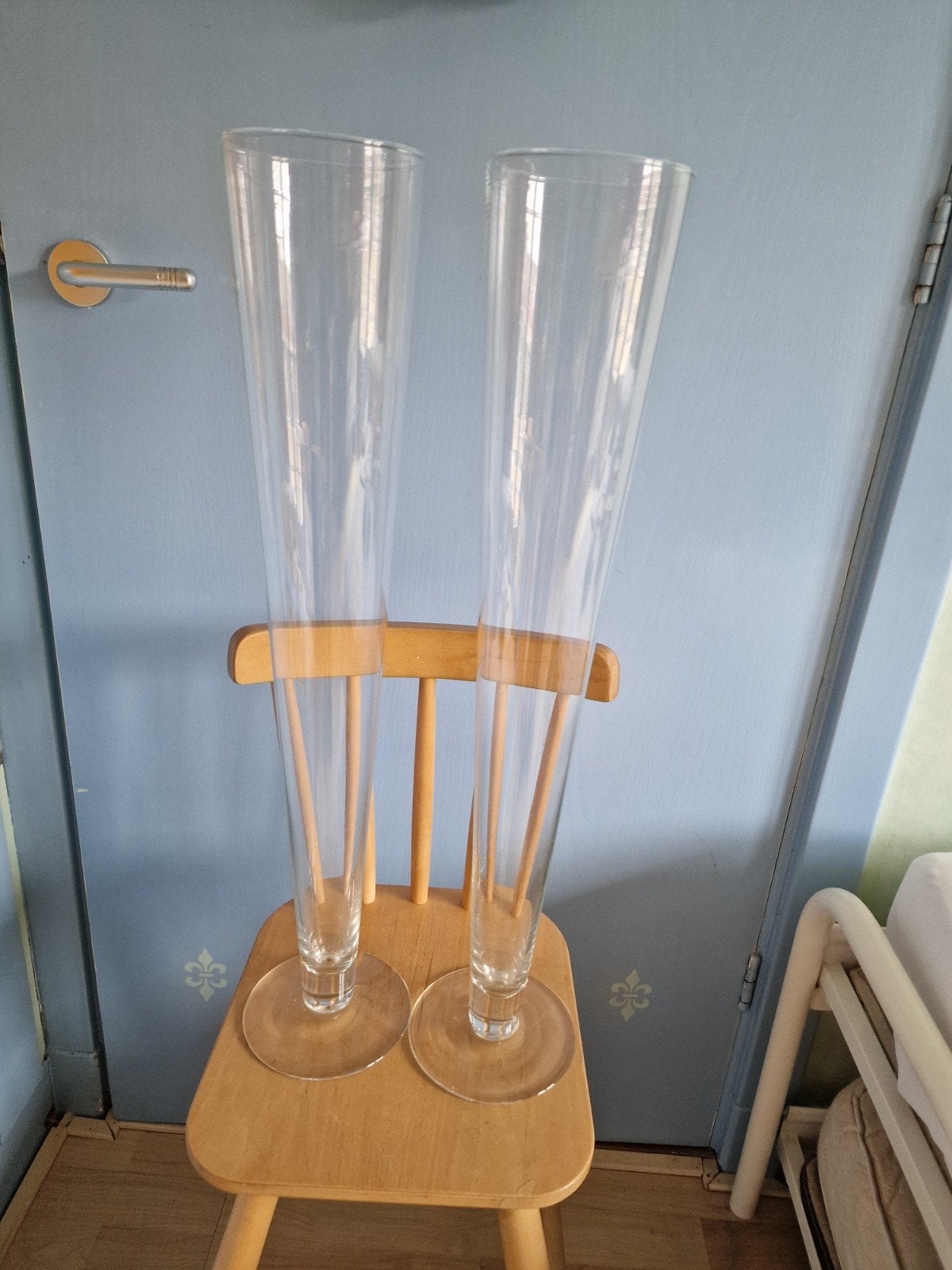 2 Prachtige grote glazen vazen, Huis en Inrichting, Ophalen of Verzenden