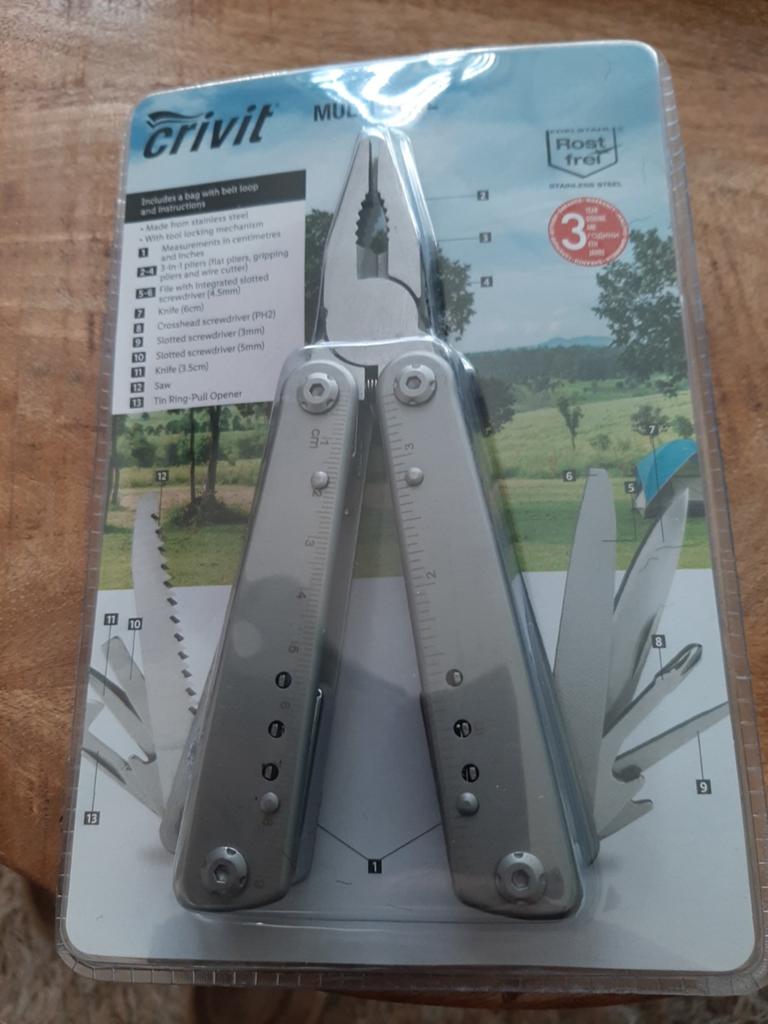 Crivit Roestvrijstalen Multitool met 13 Functies, Verzenden, Nieuw