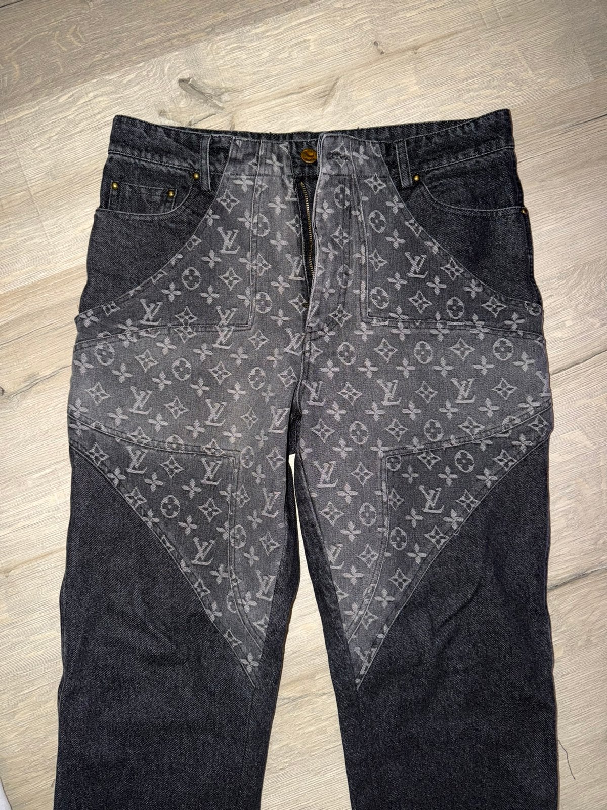 Louis Vuitton Monogram jeans, Kleding | Heren, Ophalen of Verzenden, Zo goed als nieuw, Zwart, W32 (confectie 46) of kleiner