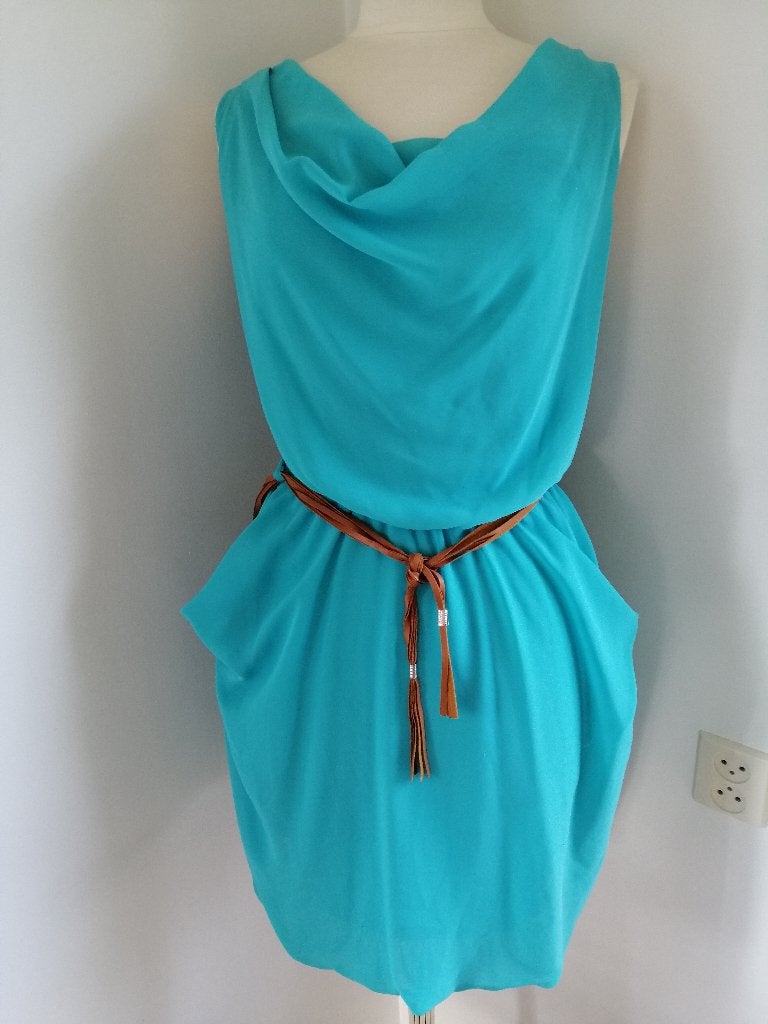 Made in Italy jurk groen maat L - zgan -, Kleding | Dames, Jurken, Maat 38/40 (M), Made in Italy, Ophalen of Verzenden, Zo goed als nieuw