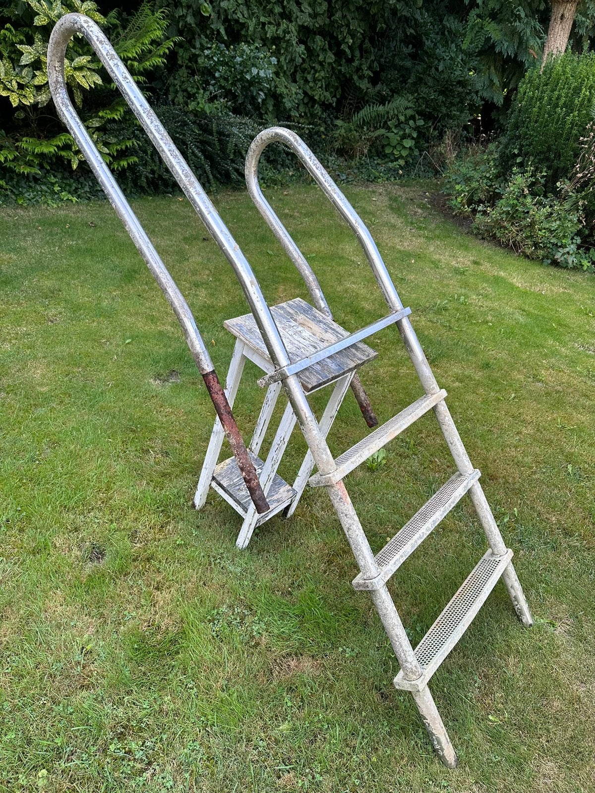 Zwembadtrap rvs, Ophalen, Gebruikt