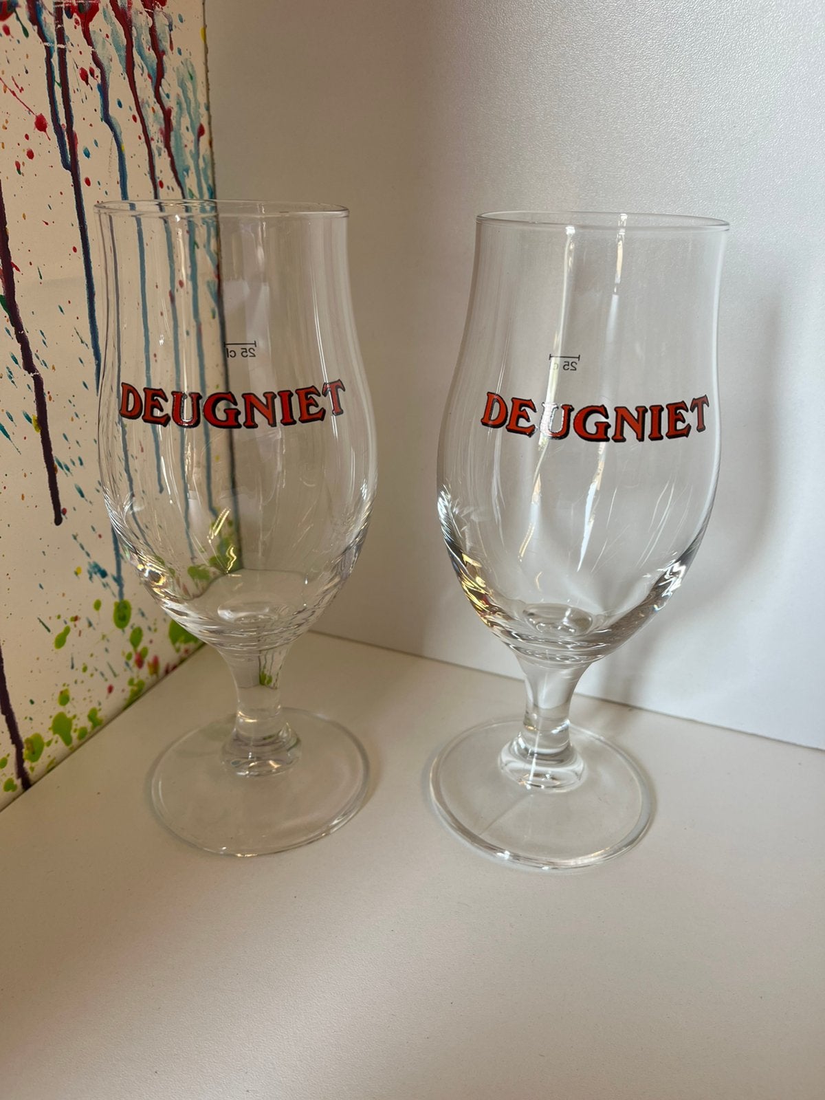 Deugniet bierglazen set van 2 glazen, Verzamelen, Ophalen of Verzenden, Nieuw, Glas of Glazen, Overige merken