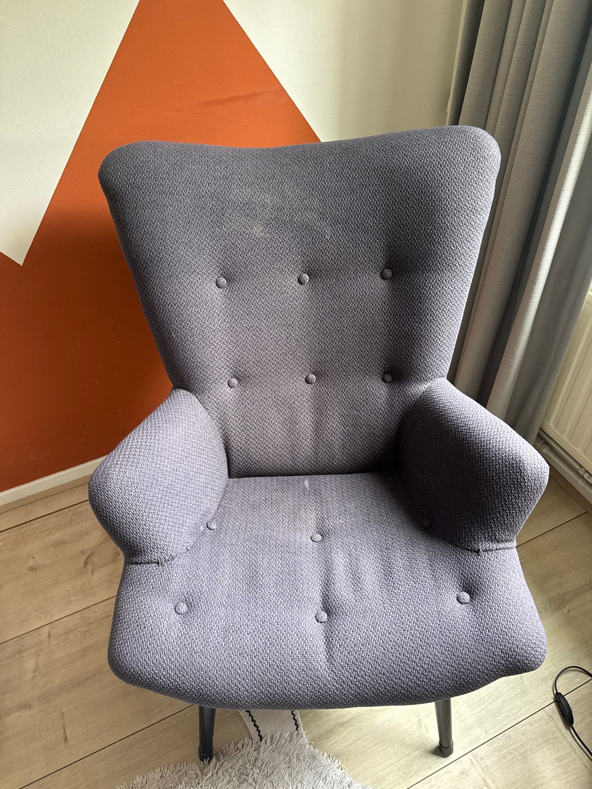 Comfortabele grijze fauteuil - gebruikt, Gebruikt, 75 tot 100 cm, Ophalen of Verzenden, Stof