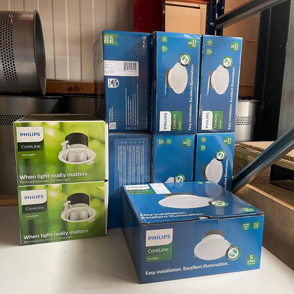 PARTIJ 9x Philips Downlight Lampen LED Spots Plafond, Metaal of Aluminium, Philips, Nieuw, Ophalen of Verzenden