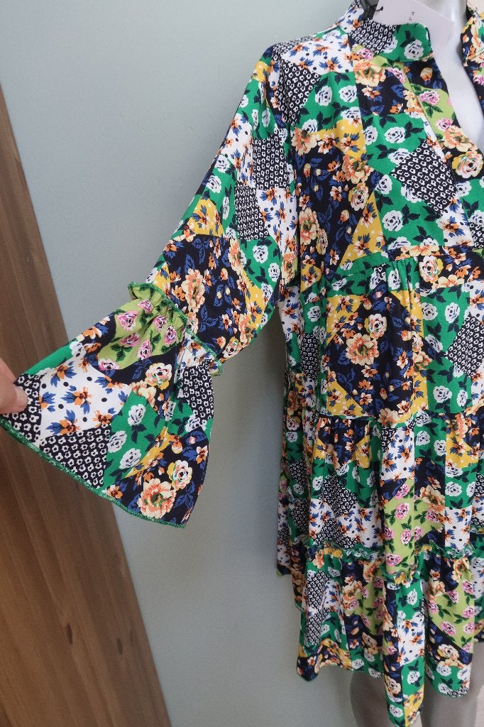 nieuw Axara prachtig jurkje of tuniek L groen wit etc bloem, Maat 42/44 (L), Nieuw, Axara, Ophalen of Verzenden