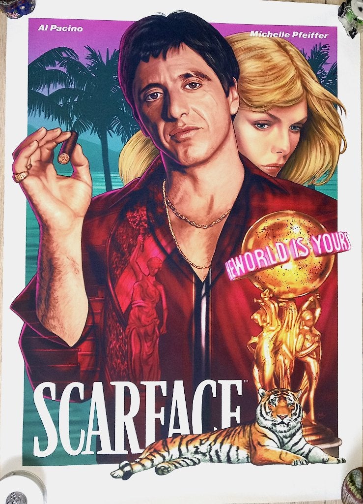 Filmposter van Scarface met Al Pacino, Ophalen of Verzenden, Zo goed als nieuw, Film, Poster