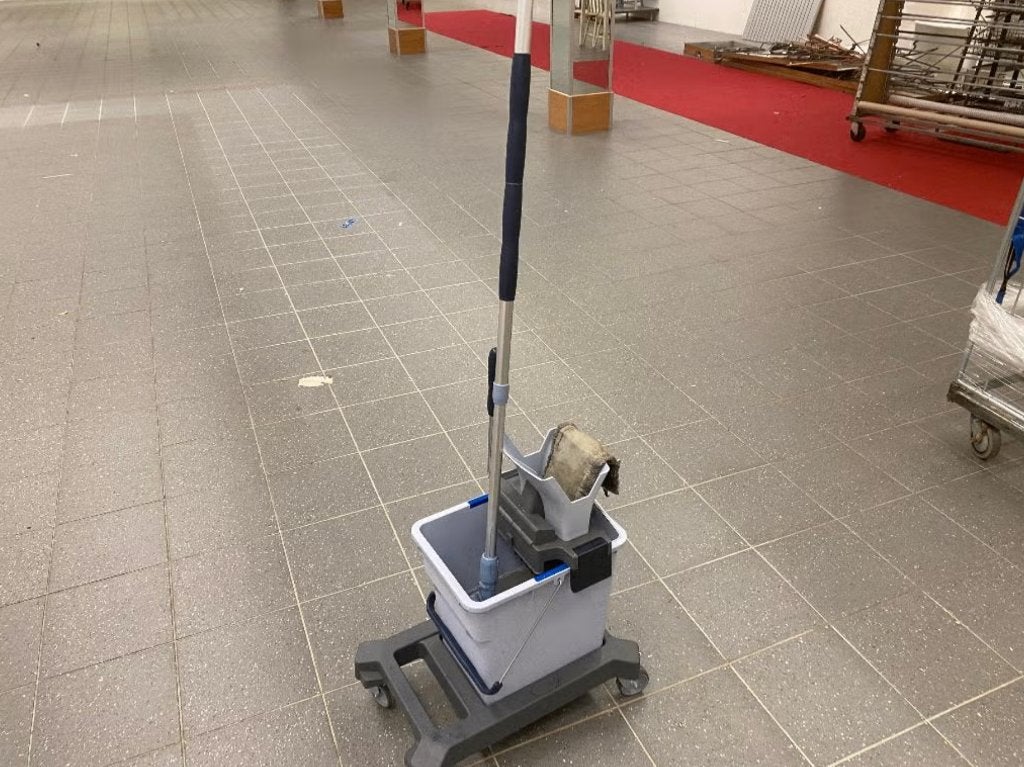 Vileda professionele schoonmaakemmer met wringer en wielen., Ophalen, Dweilemmer, -bak, of -wagen