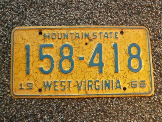 Kentekenplaat licenseplate West Virginia 1966 USA, Verzenden, Gebruikt, Auto's