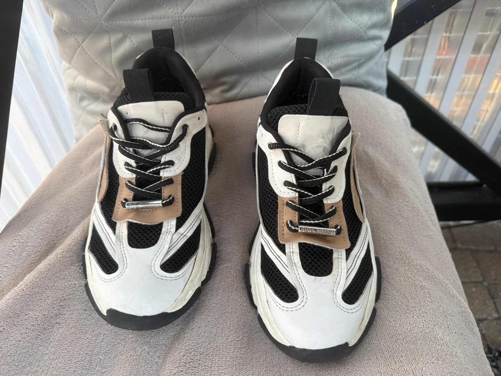 Steve Madden Poison 2 sneakers - Maat 38 (vallen groot), Ophalen of Verzenden, Gedragen, Zwart, Sneakers of Gympen