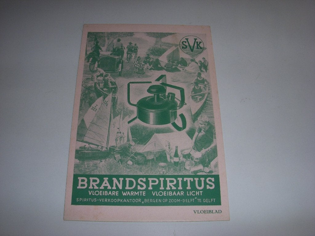 Prachtig vloeiblad SVK Brandspiritus Bergen op Zoom-Delft, Verzamelen, Ophalen of Verzenden, Gebruikt, Gebruiksvoorwerp
