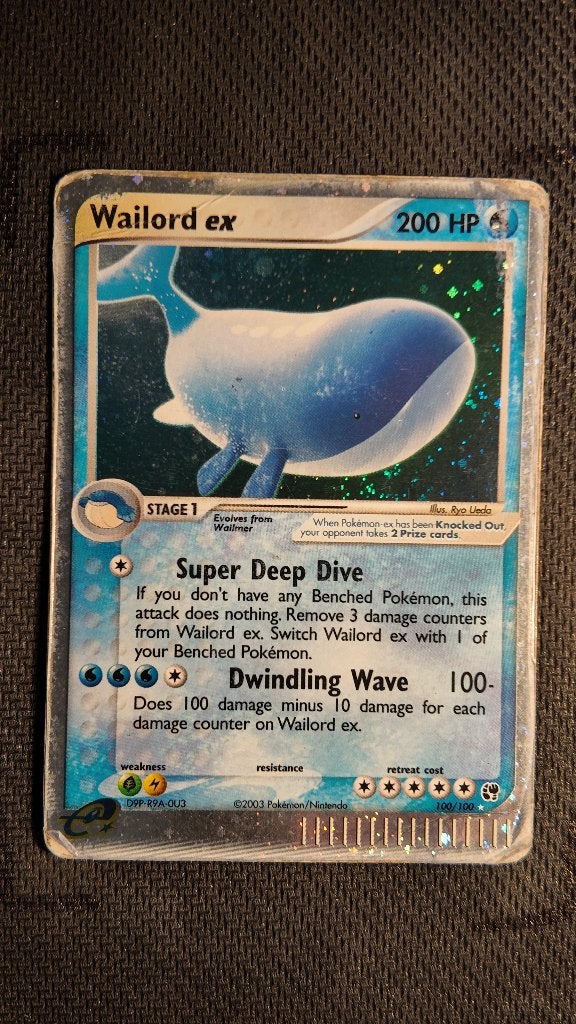 Wailord ex 100 Sandstorm | Pokemon kaart, Ophalen, Losse kaart, Foil