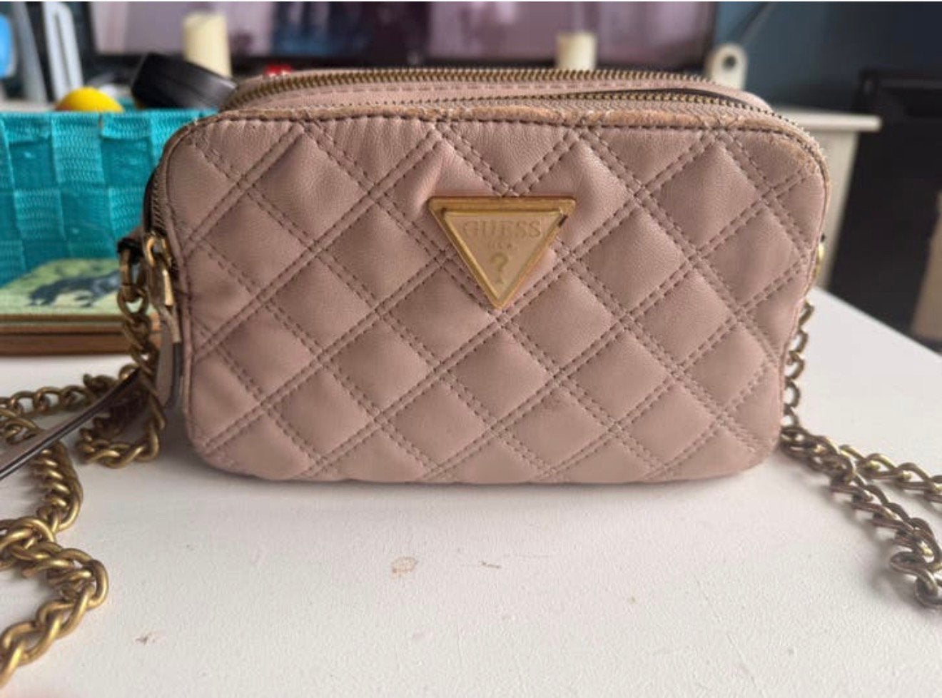 Guess tas, Ophalen of Verzenden, Zo goed als nieuw, Roze, Schoudertasje