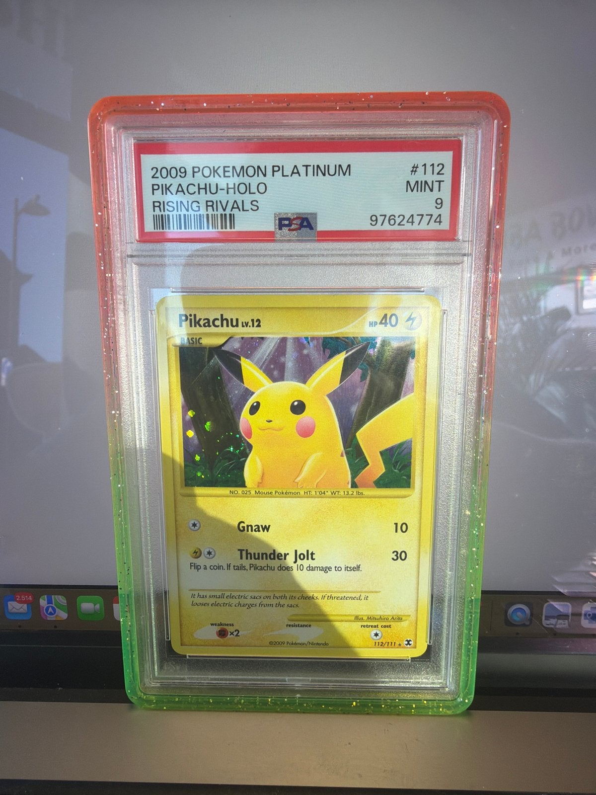 2009 Pokémon Platinum Pikachu Holo Rising Rivals PSA 9, Ophalen of Verzenden, Zo goed als nieuw, Losse kaart, Foil
