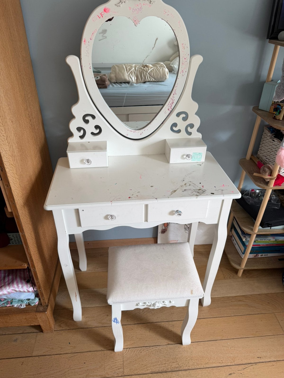 Make-up tafel met kruk, Ophalen, Gebruikt, 100 tot 150 cm, 50 tot 100 cm