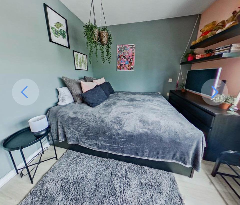 Tweepersoonsbed IKEA BRIMNES 160x200 cm, Ophalen, Gebruikt, Zwart, Tweepersoons