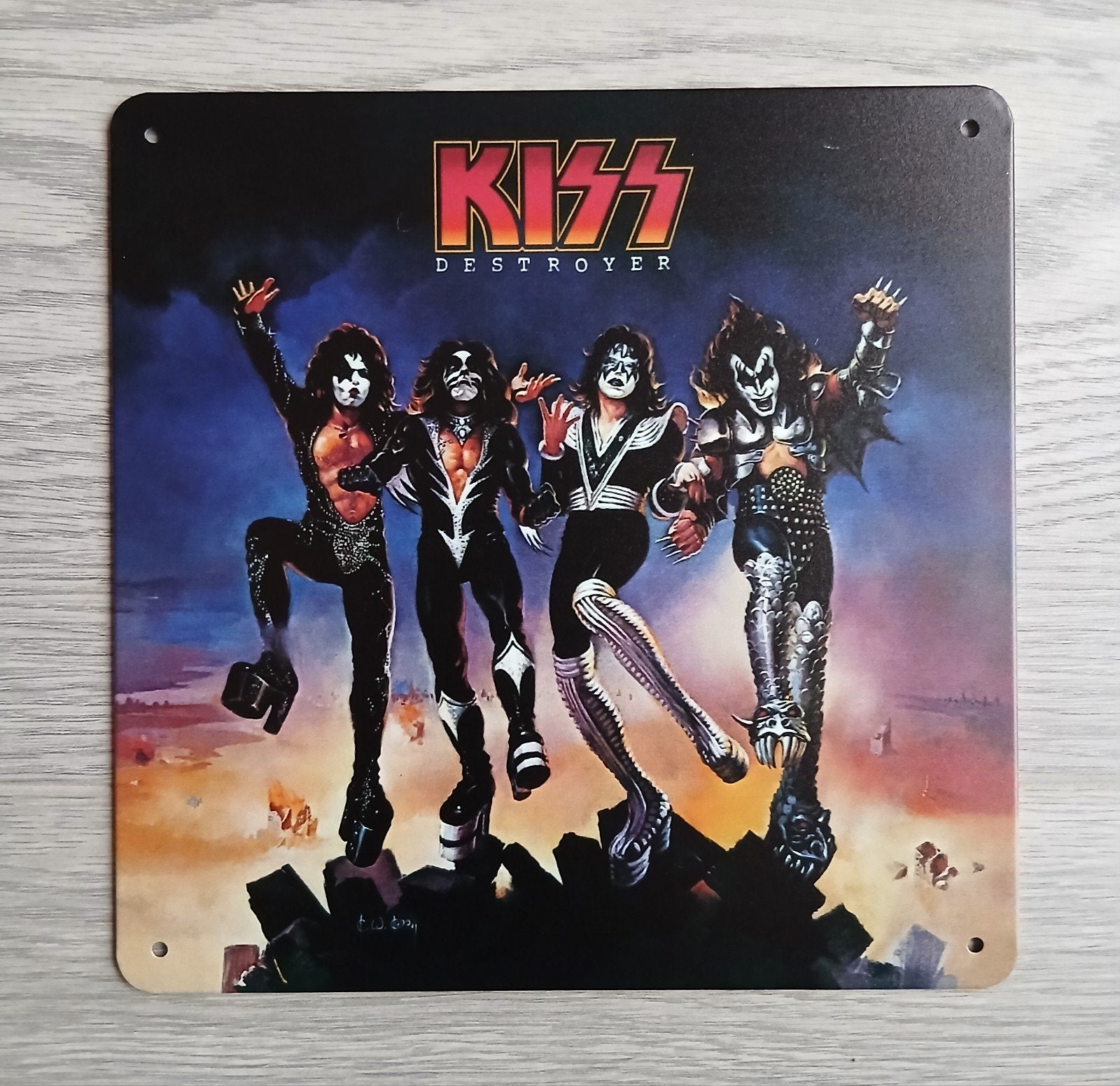 Kiss Destroyer 20x20 cm Metalen Reclamebord, Ophalen of Verzenden, Nieuw, Poster, Artwork of Schilderij
