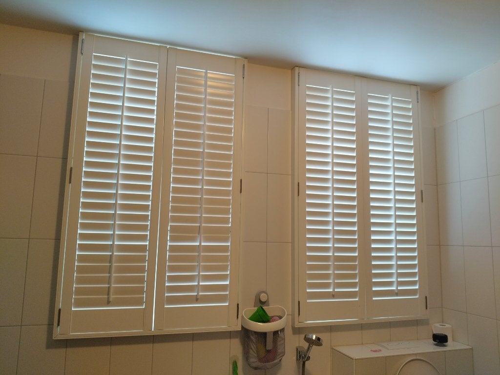 2 lindehouten shutters - wit, Ophalen, 93 cm, Wit, Hout