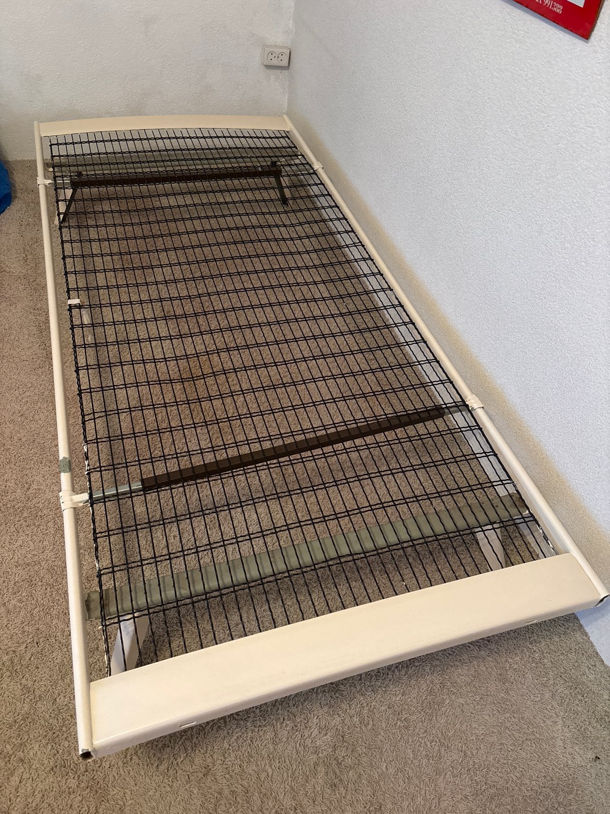 Opklapbaar bed 200x90 cm met inklapbare poten, Ophalen, Gebruikt, 90 cm, Eenpersoons