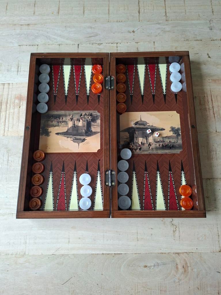 Luxe Backgammon Spelset uit Istanbul - Zo Goed als Nieuw, Hobby en Vrije tijd, Een of twee spelers, Ophalen of Verzenden, Zo goed als nieuw
