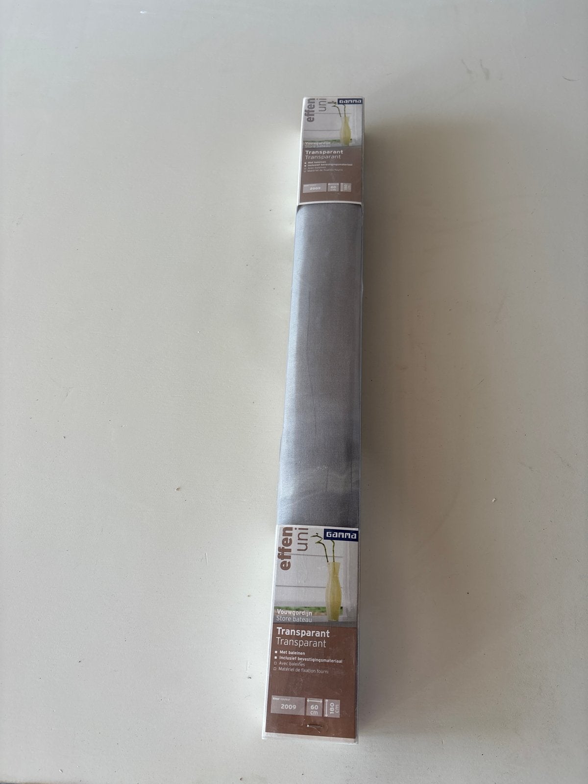 Transparant vouwgordijn - Gamma Effen Uni - 60x180 cm, Overige merken, Nieuw, Ophalen of Verzenden, Lichtdoorlatend