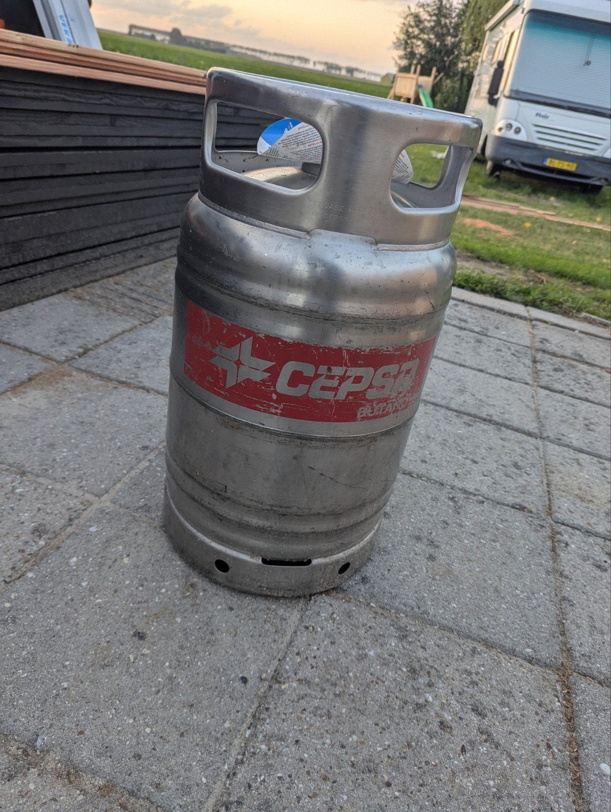 Spaanse Cepsa gasfles, Ophalen of Verzenden, Gebruikt