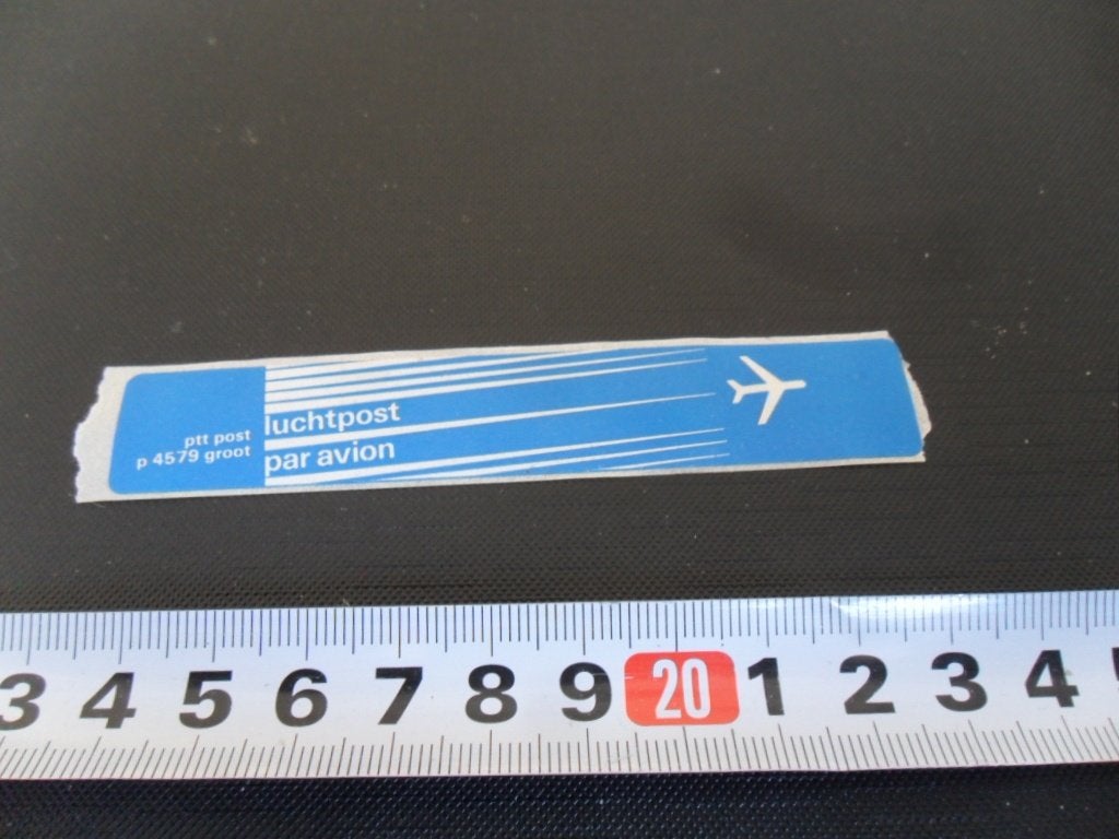 sticker ptt post luchtpost par avion p4579 groot, Ophalen, Zo goed als nieuw